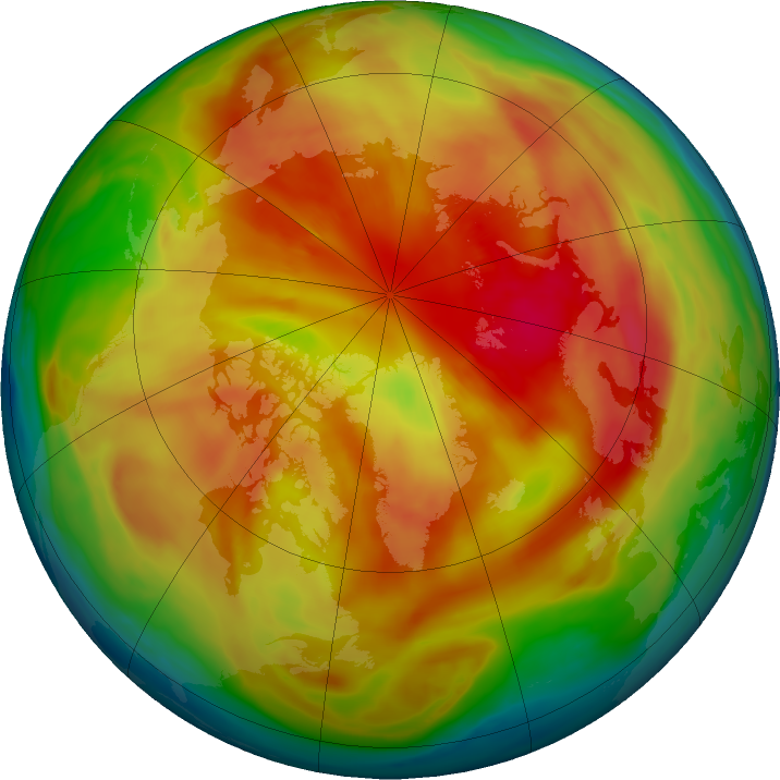 Arctic ozone map for 09 March 2023